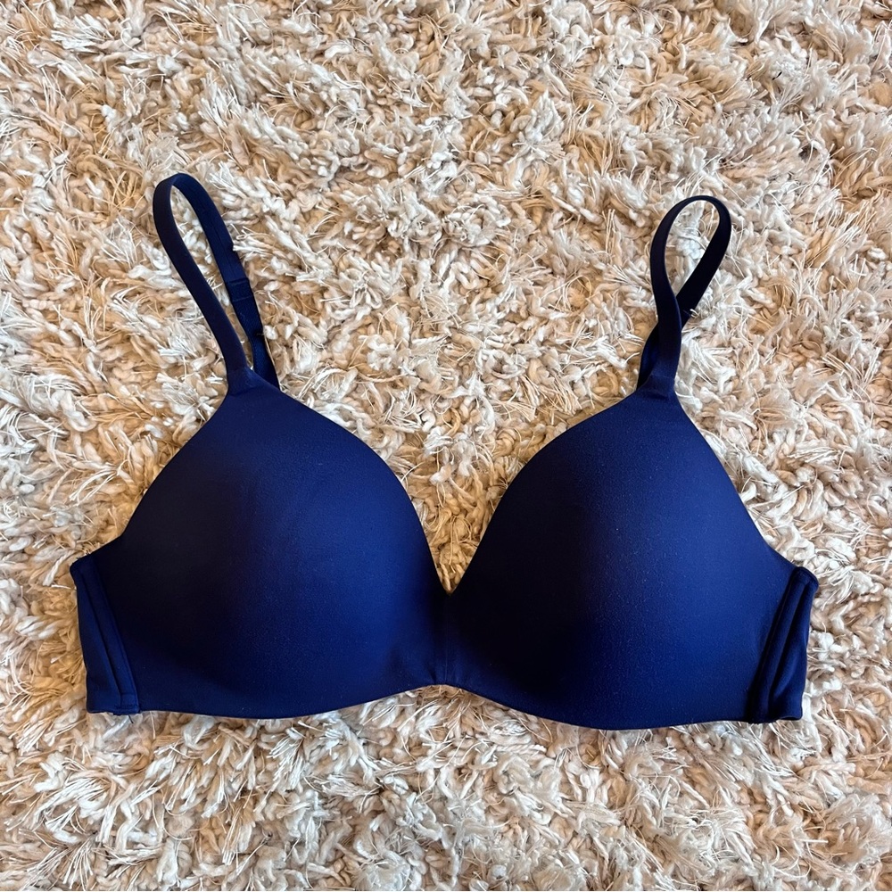 Wacoal Blue Two Clasp Adjustable Spaghetti Strap Bra Women’s Size 36B